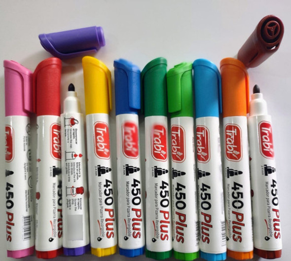 Marcador Pizarra Blanca Trabi X 10 Marcadores Recargables 1