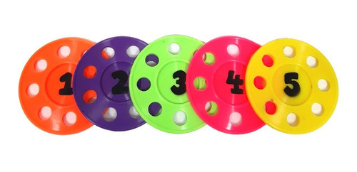 5 Discos Sumergibles Numerados Para Buceo Pileta 1