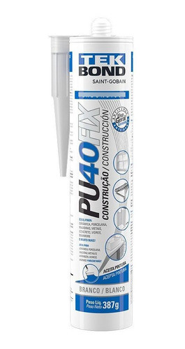 Adesivo Poliuretano 387 Ml Branco Tek Bond 6 Unidades 0