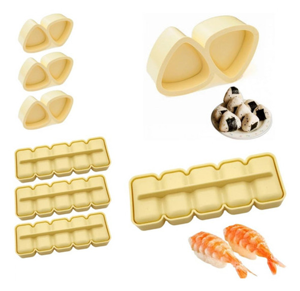 Kit 4 Formas Para Sushi + 4 Formas Oniguiri Bolinho De Arroz 0 Kit 4 Formas Para Sushi + 4 Formas Oniguiri Bolinho De Arroz 0