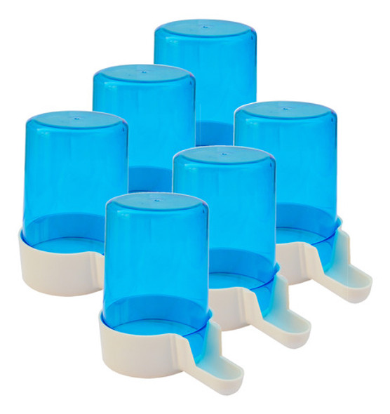 Kit 6 Unidades Bebedouro Italiano Passaros Malha Fina 300ml 0