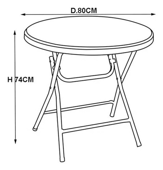 Mesa Plástico Redonda Plegable Camping Diámetro 80cm 1
