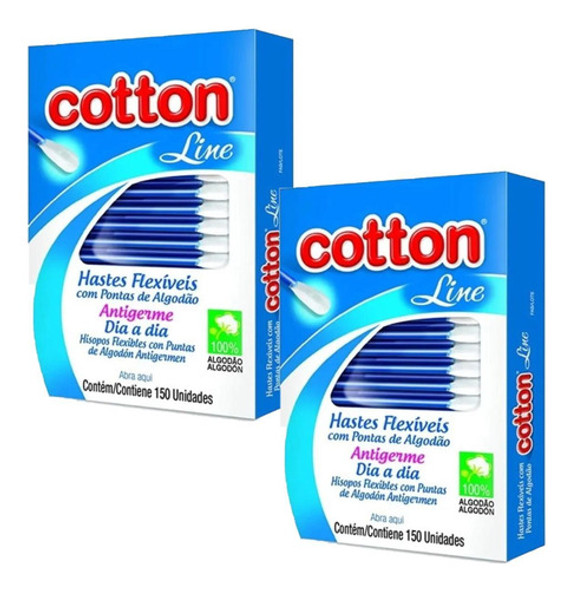 Kit 375 Unidades Hastes Flexíveis Cotton Line 5 Caixas X 75 0