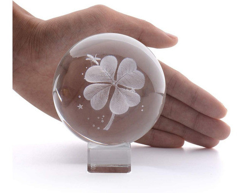 Pisapapel Trebol De Cuatro Hojas Esfera De Vidrio 3d Longwin 0