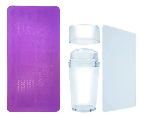 Kit Para Decoração De Unhas 12 Placas De Desenhos E Carimbo 0