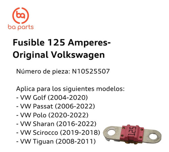Fusible 125 Amperes Scirocco 2012 Al 2018 1