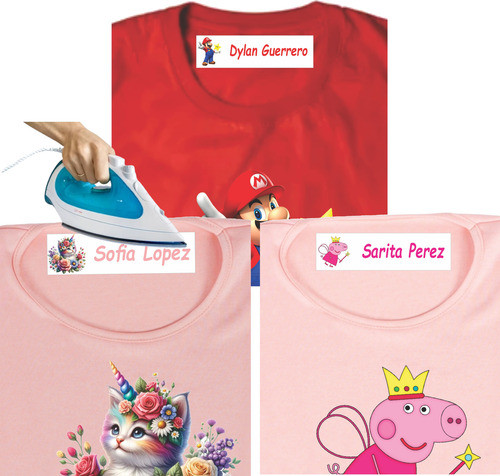 30 Etiquetas P/ Ropa Personalizada Nombre Marca Pega/plancha 0