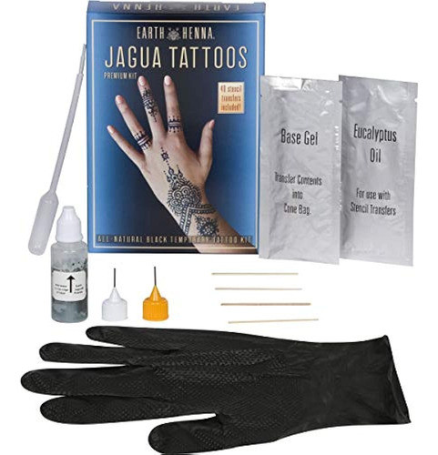 Kit Premium De Tatuaje Temporal Y Pintura Corporal Negro Org 1