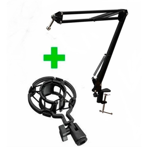 Suporte Pedestal Braço Articulado P/microfone + Aranha Shock 1