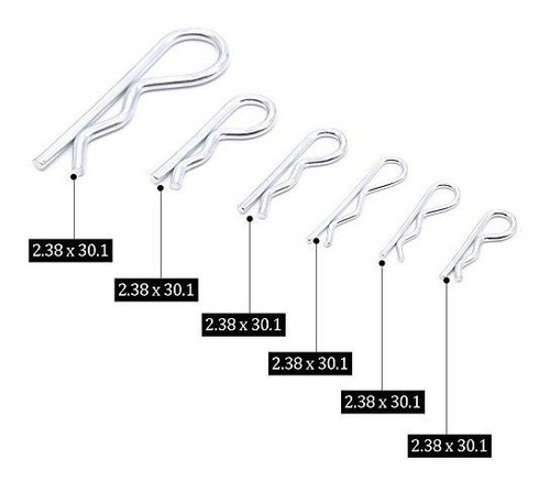 Glarks 150 Piezas Heavy Duty Chapado En Zinc Pin Perno Chave 1