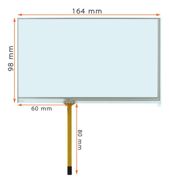 Painel Resistivo Da Tela De Toque 7\  Vidro Dos 1