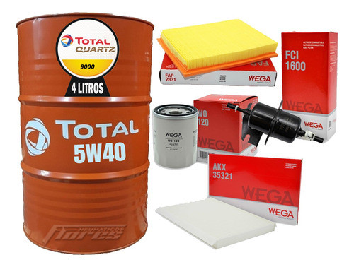 Cambio Aceite 5w40 4l + Kit Filtros Fiat Palio 1.0 1.3 1.4 0