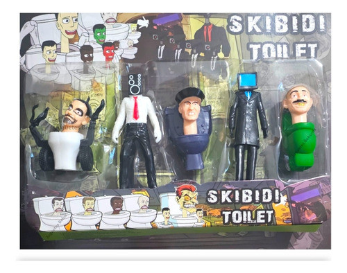 Muñecos Skibidi Toilet X5. De 5 Y 7cm Aprox. Pesados No Arti 1