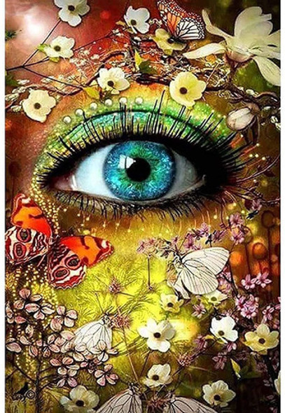 Pintura Con Diamantes 5d - Ojo Naturaleza 40x50cm Diy 0