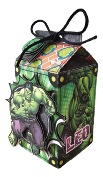 15 Cajitas Milk Box En 3d Grandes De Hulk 0