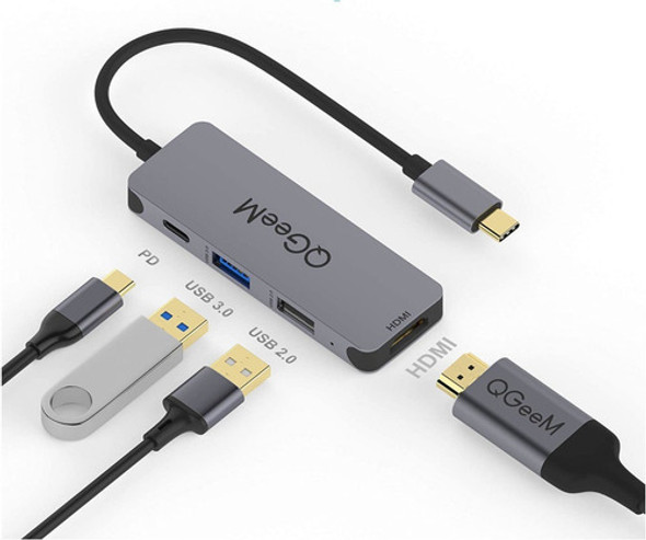 Adaptador Hub Qgeem Usbc 4 En 1 Hdmi Usb3.0 Usb2.0 100w Pd. 1