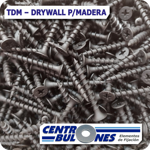 Autoperforante Para Madera 10 X 2 1/2 Negro Drywall 250 Unid 1