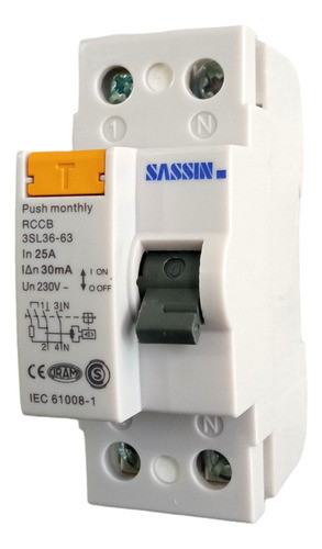 Diferencial Bipolar (2p) 25amp En 30ma Sassin 0