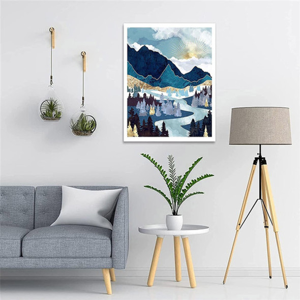 Kit Pintura Con Diamantes 5d Amanecer Montanas 40x30cm 1