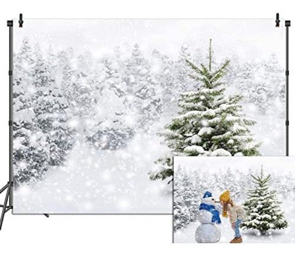 Telón De Fondo Navideño Natural, Bosque De Invierno, Copo De 0