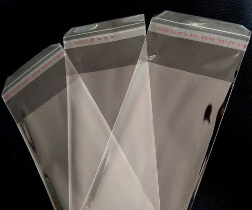 1000 Unidades Saquinhos Plásticos 6x12cm Atacado Aba Adesiva 1
