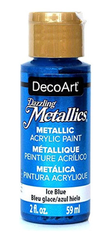 Decoart Dazzling Metallics Pintura Acrílica Azul Hielo De 2 0