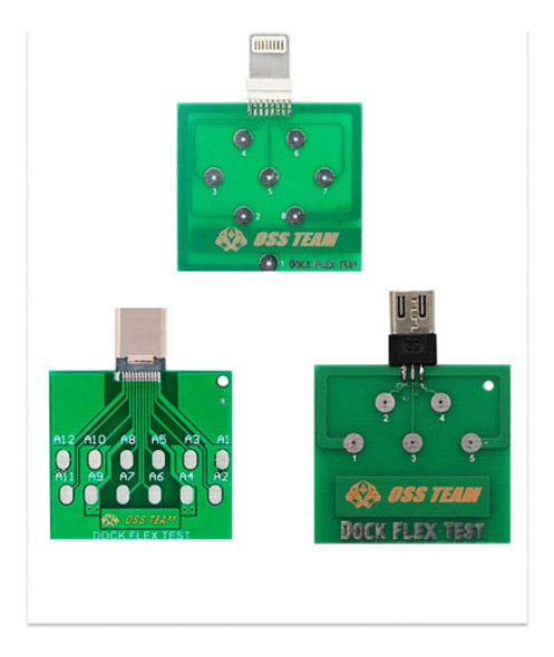 Kit 3 Dock Test Placa iPhone E Android Conector Usb Tipo C 0
