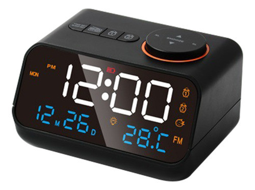 Relógio De Rádio Com Suporte De Brilho/volume E Temperatura 0
