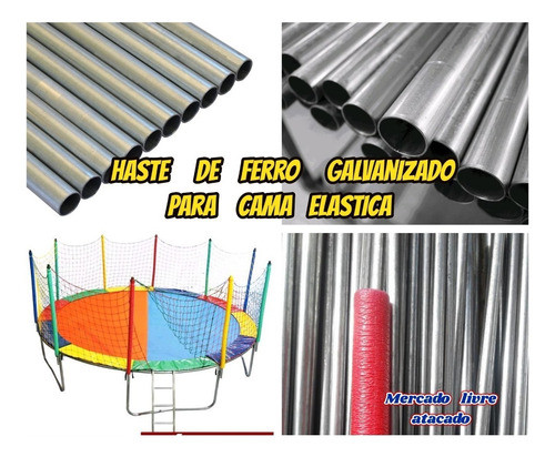 Tubo De Ferro 1.50mts Para Cama Elastica Kit Com 04+brinde 1