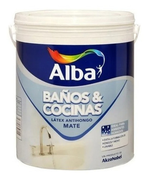 Latex Baños Y Cocinas Alba Antihongo X 4lts Pintura 0