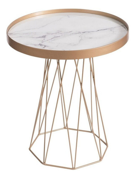 Mesa Lateral Redonda Trama Dourado Eewt 1