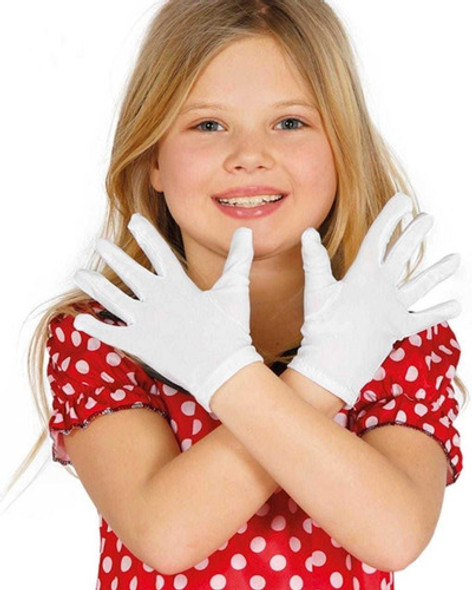 Combo X 6 Guante Infantil Niños Para Acto Blanco Elastizado 0