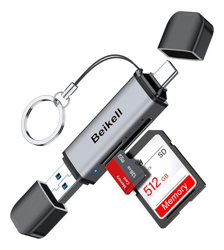 Lector De Memorias Beikell Usb Tipo C Plateado 0