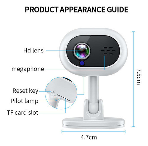 Câmera Home Camera Detecção De Movimento Rotativa Fácil 1