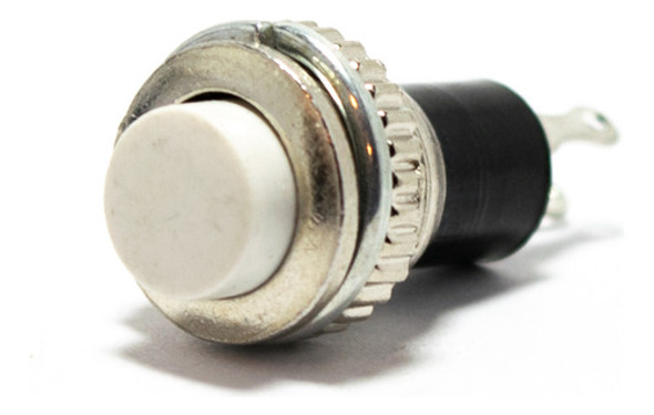 10 Pulsadores Normal Abierto 12mm Orific 10mm 1a 250v Blanco 0
