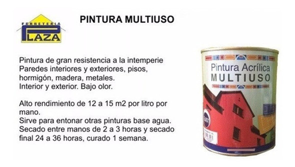 Pintura Multiuso Elbex -pisos, Exterior, Interior- 1lt Plaza 1