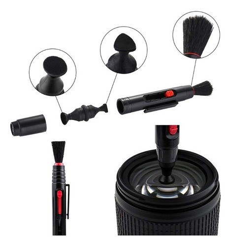 Kit Limpa Câmera Lente Fotográfica 6x1 Soprador Pano Pincel 1