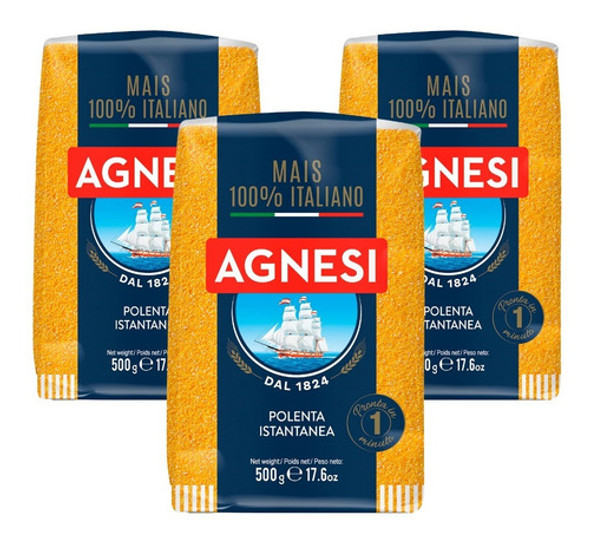 Polenta Instantânea 500g Agnesi Importada Da Itália Kit 3 Un 0