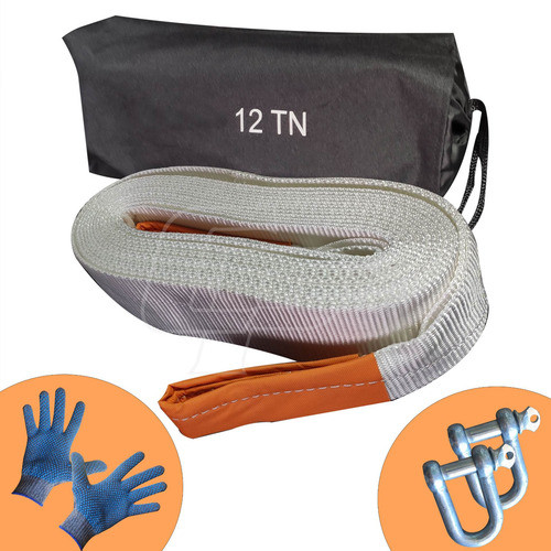 Eslinga Remolque Rescate 12tn 5 Mts + Grilletes Y Guantes 0