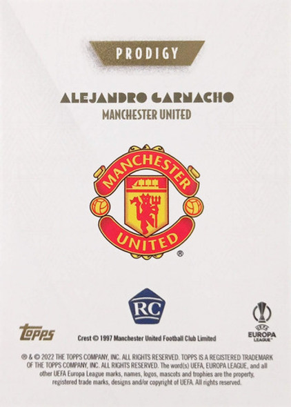 Carta Alejandro Garnacho Topps Prodigy Manchester United 1 Carta Alejandro Garnacho Topps Prodigy Manchester United 1
