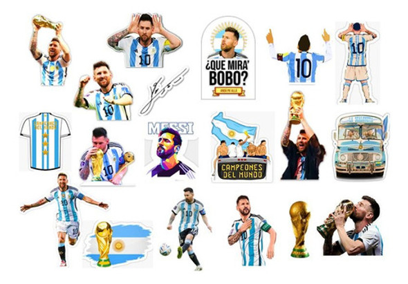 Messi Campeon Stickers Vinilos Calcos Resistentes Al Agua 0