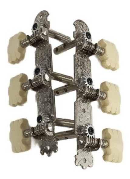 Clavijero De Guitarra Criolla Niquelada Llave Corta Perlada 0