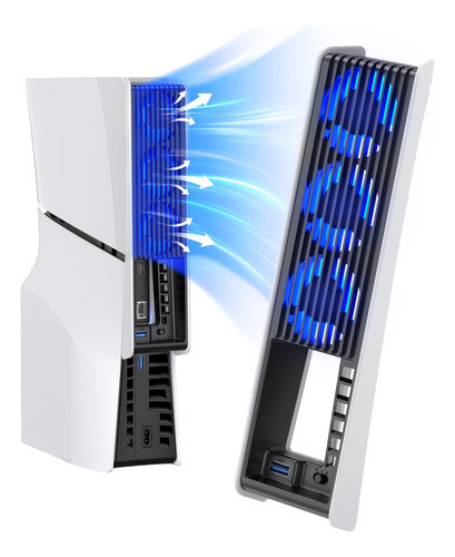 Cooler Fan Para Playstation 5 Slim Blanco Y Negro 0