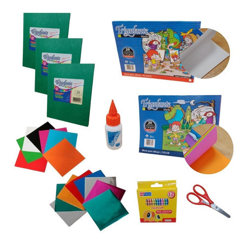 Combo Kit Escolar Nivel Inicial Jardin Eco Cuaderno 12 Items 0