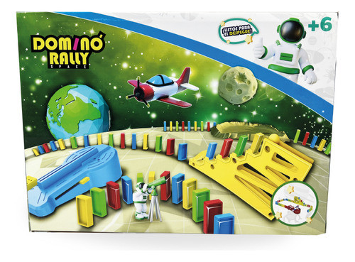 Domino Rally Con Lanzador Y Avion Set De Juguete 0