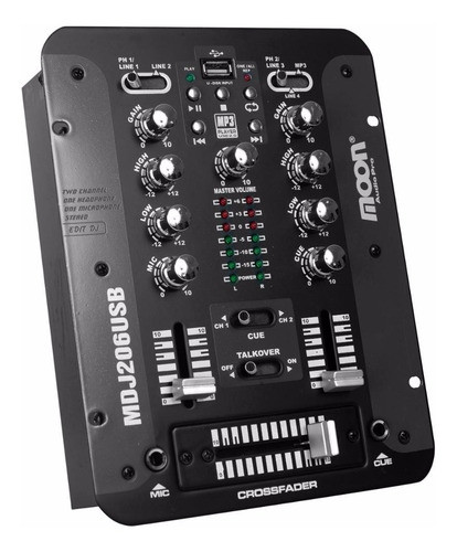Moon Mdj206usb Mixer Dj Con Usb Mp3 2 Canales 4 Lineas Pro 0