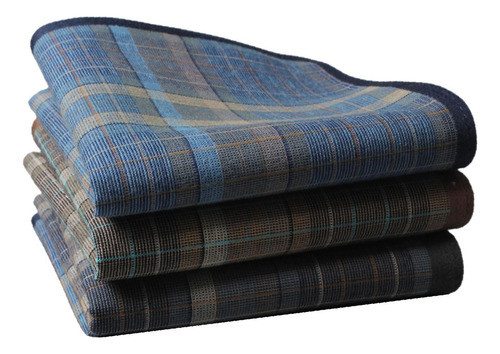 3 Lenços Masculinos Quadrados De Bolso Premium De 40 X 40 0