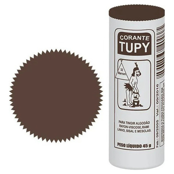 Kit 6 Corante Tupy Tinta Tintura Tingir Roupa - Marrom 0
