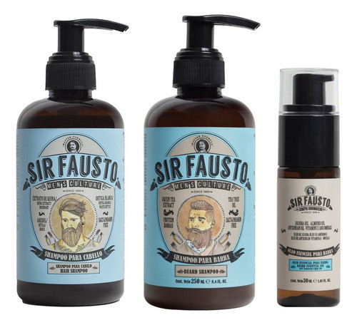 Sir Fausto - Shampoo Barba + Cabello + Oleo Esencial 0