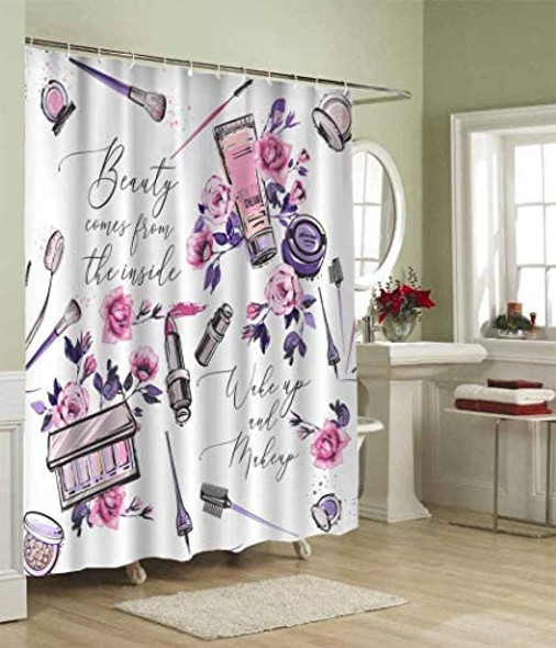 Conjunto De Cortina De Chuveiro De Salão De Beleza Floral C 1